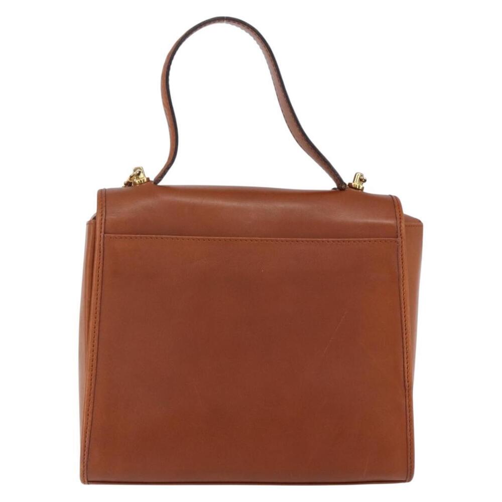 CELINE Hand Bag Leather 2way Brown gold Auth mr1643 - Picture 2 of 16